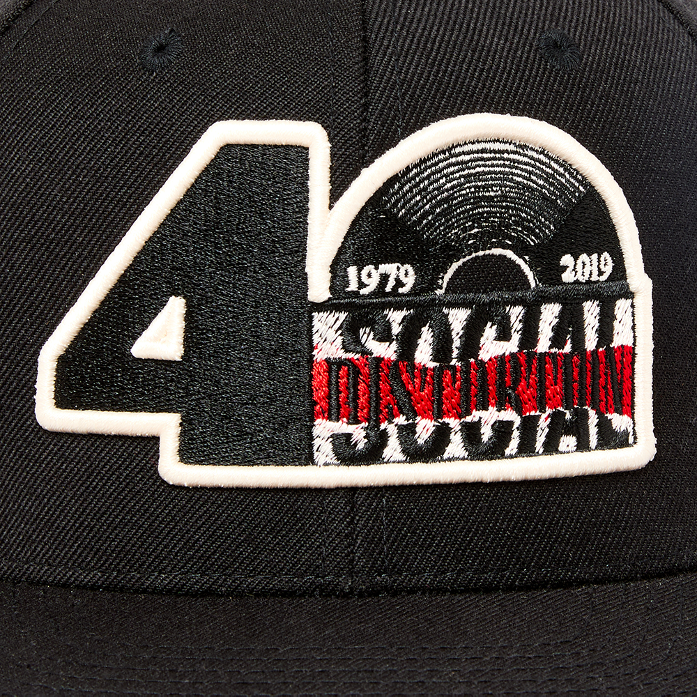 40 Year Snapback Hat Embroidery Detail