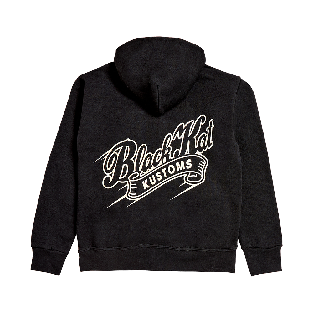 Black Kat Kustoms Youth Hoodie Back