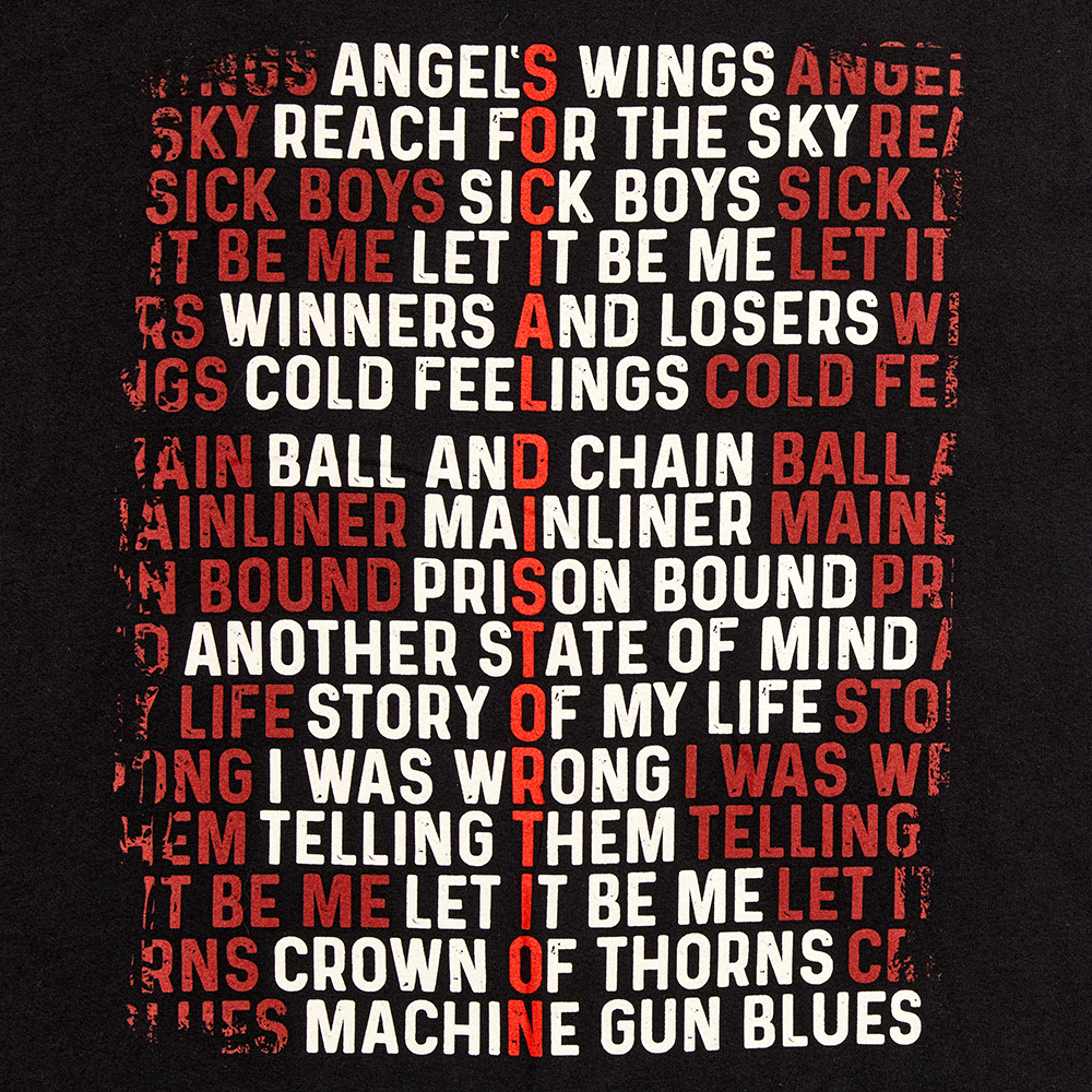 Song Titles Slim Fit Tee Front Graphic Detail