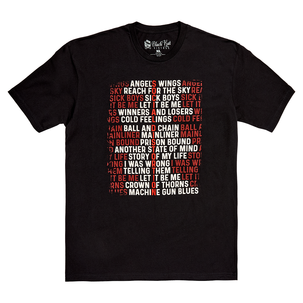 Song Titles Slim Fit Tee Front